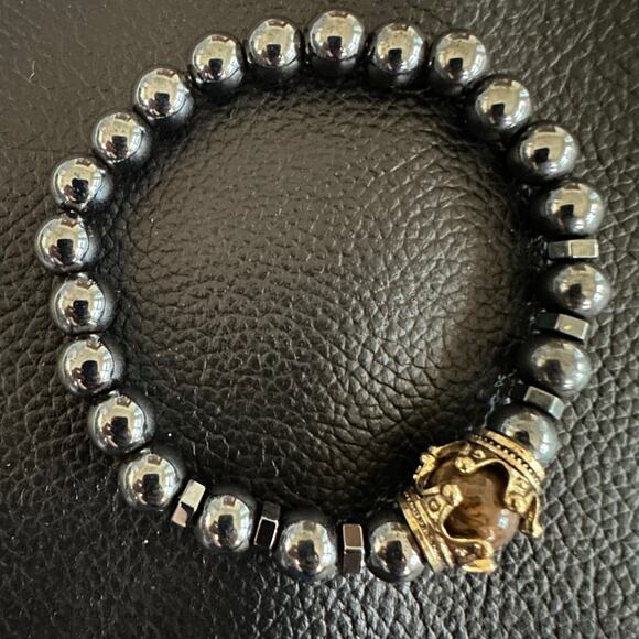 Gun Metal w/Gold Tone Accents Bracelet - Picture 1 of 2